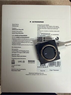 Ultrahuman Ring AIR Titanium Smart Wearable - Blue